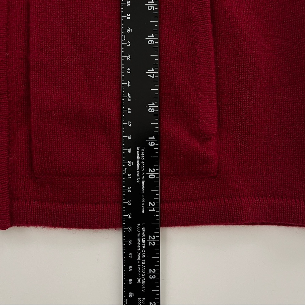 Daniel Bishop 100% Cashmere Full-Zip Hoodie Sweater Sz M Red Cozy Luxury Preppy - Picture 4 of 9